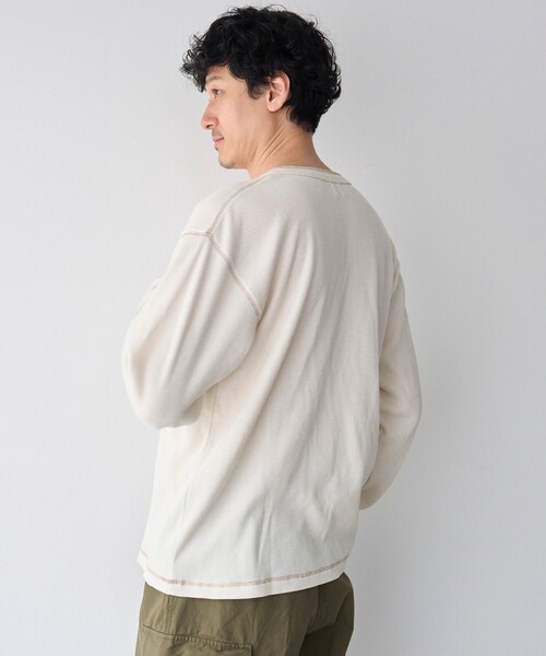 coen(コーエン)の「ワッフルヘンリーネック ロングスリーブ Tシャツ(Tシャツ/カットソー・メンズ・ホワイト/グレー/ブラック・XL/L/M/S)」の22枚目の写真