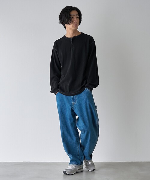 coen(コーエン)の「ワッフルヘンリーネック ロングスリーブ Tシャツ(Tシャツ/カットソー・メンズ・ホワイト/グレー/ブラック・XL/L/M/S)」の20枚目の写真
