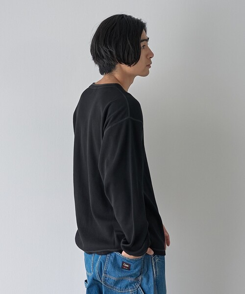 coen(コーエン)の「ワッフルヘンリーネック ロングスリーブ Tシャツ(Tシャツ/カットソー・メンズ・ホワイト/グレー/ブラック・XL/L/M/S)」の11枚目の写真