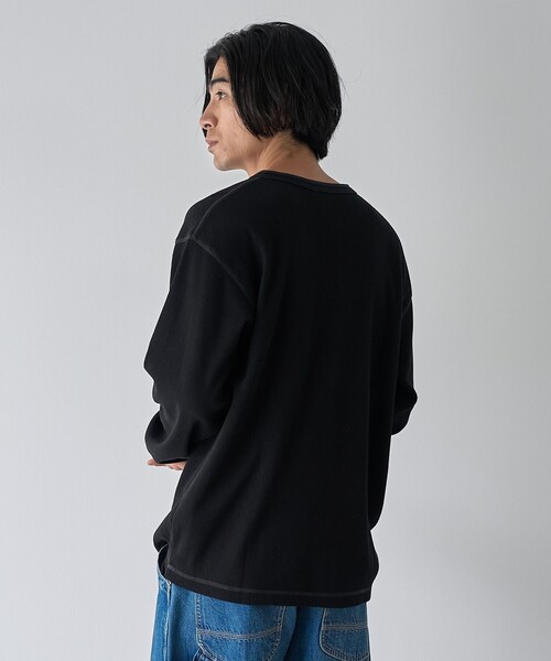 coen(コーエン)の「ワッフルヘンリーネック ロングスリーブ Tシャツ(Tシャツ/カットソー・メンズ・ホワイト/グレー/ブラック・XL/L/M/S)」の12枚目の写真
