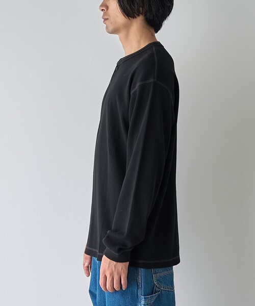 coen(コーエン)の「ワッフルヘンリーネック ロングスリーブ Tシャツ(Tシャツ/カットソー・メンズ・ホワイト/グレー/ブラック・XL/L/M/S)」の14枚目の写真