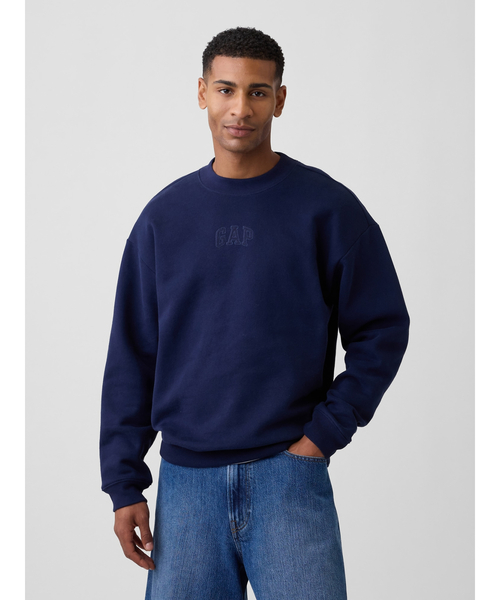 GAP(ギャップ)の「リラックスフィット GAPミニロゴ スウェットシャツ(スウェット・メンズ・ヘザーグレー/ネイビー・M/L/XS/XL/S)」の1枚目の写真