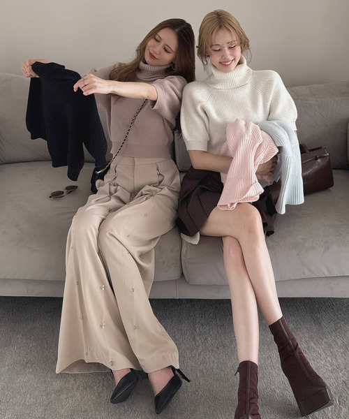 ROYAL PARTY(ロイヤルパーティー)の「【20th】キャンディーニットトップス(ニット/セーター・レディース・ブラック/ベージュ/オフホワイト/ピンク/ブルー・FREE)」の18枚目の写真