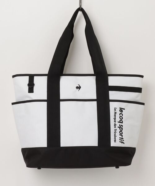 le coq sportif GOLF（ルコックスポルティフゴルフ）の「ルコックゴルフ　スポーティデザイントートバッグ（トートバッグ・メンズ・ブラック/ホワイト×ブラック/ベージュ・FREE）」の2枚目の写真