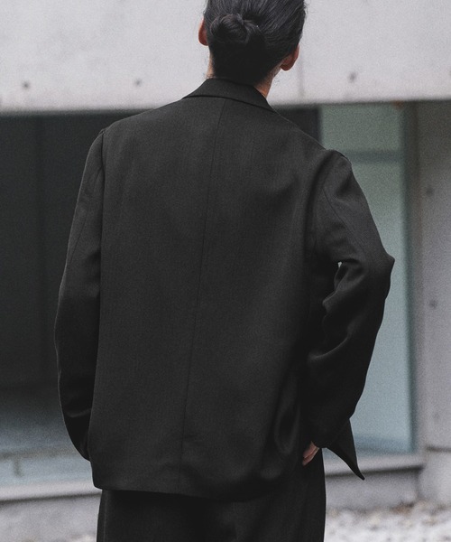 WYM LIDNM(ウィム バイ リドム)の「MELANGE TWEED DOUBLE JACKET【SET-UP】(テーラードジャケット・メンズ・ブラック系/ブラウン系/チャコール・XS/S/M/L)」の9枚目の写真