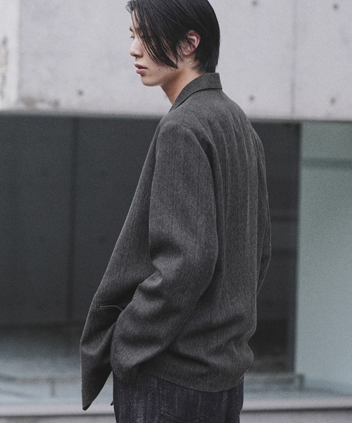 WYM LIDNM(ウィム バイ リドム)の「MELANGE TWEED DOUBLE JACKET【SET-UP】(テーラードジャケット・メンズ・ブラック系/ブラウン系/チャコール・XS/S/M/L)」の10枚目の写真