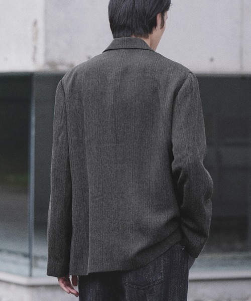 WYM LIDNM(ウィム バイ リドム)の「MELANGE TWEED DOUBLE JACKET【SET-UP】(テーラードジャケット・メンズ・ブラック系/ブラウン系/チャコール・XS/S/M/L)」の11枚目の写真