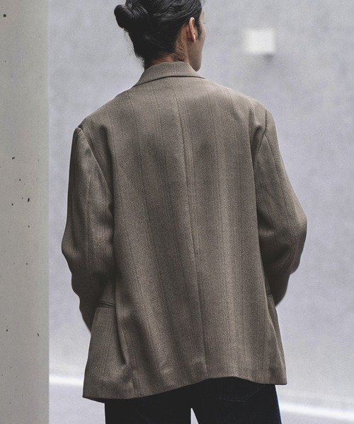 WYM LIDNM(ウィム バイ リドム)の「MELANGE TWEED DOUBLE JACKET【SET-UP】(テーラードジャケット・メンズ・ブラック系/ブラウン系/チャコール・XS/S/M/L)」の13枚目の写真