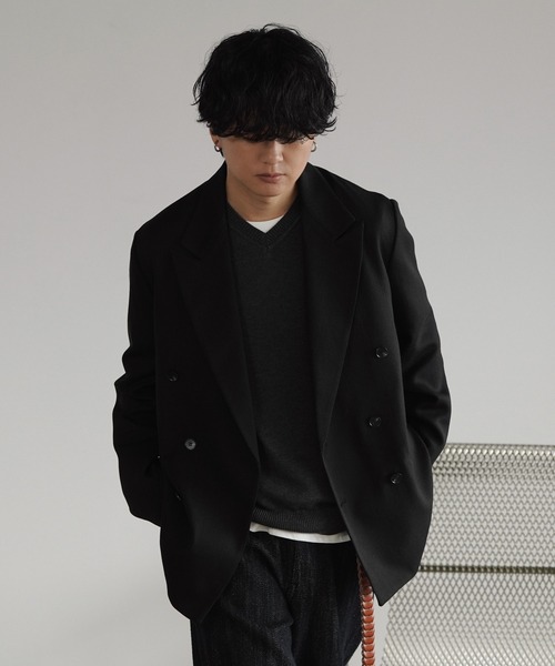 WYM LIDNM(ウィム バイ リドム)の「MELANGE TWEED DOUBLE JACKET【SET-UP】(テーラードジャケット・メンズ・ブラック系/ブラウン系/チャコール・XS/S/M/L)」の5枚目の写真
