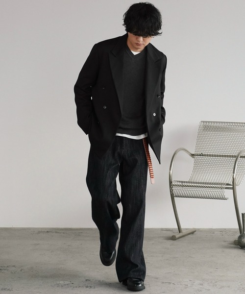 WYM LIDNM(ウィム バイ リドム)の「MELANGE TWEED DOUBLE JACKET【SET-UP】(テーラードジャケット・メンズ・ブラック系/ブラウン系/チャコール・XS/S/M/L)」の7枚目の写真