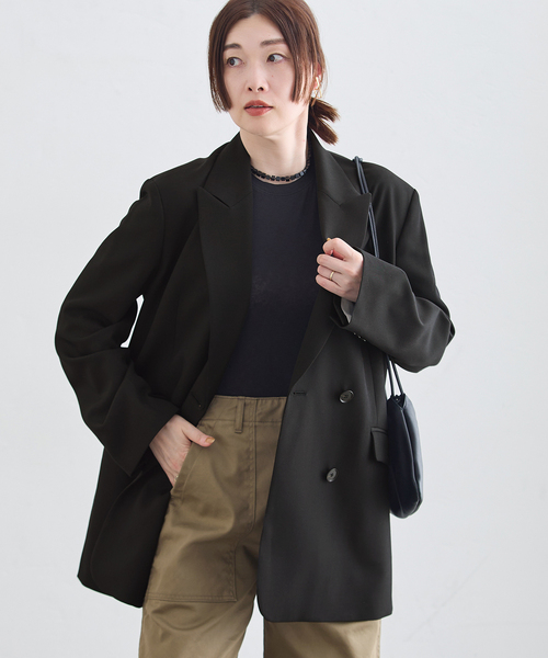 journal standard L'essage(ジャーナルスタンダードレサージュ)の「Doeskinオーバーサイズジャケット(テーラードジャケット・レディース・ブラック/ブラウン系その他・38/36)」の18枚目の写真