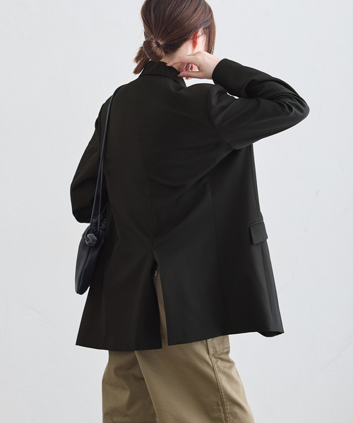 journal standard L'essage(ジャーナルスタンダードレサージュ)の「Doeskinオーバーサイズジャケット(テーラードジャケット・レディース・ブラック/ブラウン系その他・38/36)」の20枚目の写真