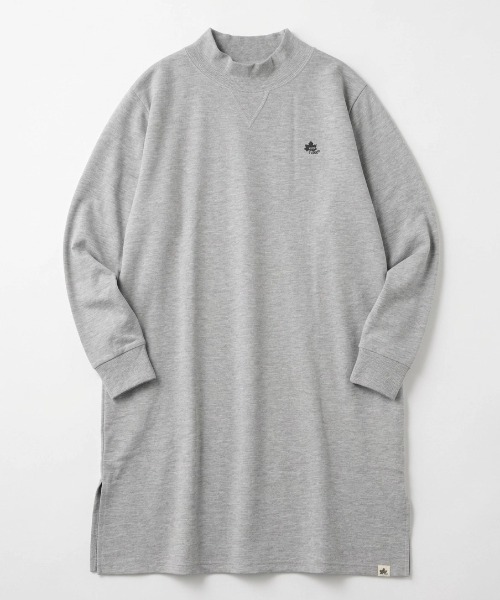 LOGOS(ロゴス)の「2026AW LOGOS/ロゴス ドロップショルダー スウェット ミニ裏毛 ワンポイントロゴ モックネックチュニック(チュニック・レディース・スミクロ/ブラウン/グレー・L/M/LL)」の3枚目の写真