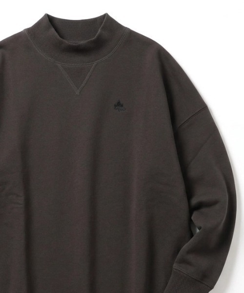 LOGOS(ロゴス)の「2026AW LOGOS/ロゴス ドロップショルダー スウェット ミニ裏毛 ワンポイントロゴ モックネックチュニック(チュニック・レディース・スミクロ/ブラウン/グレー・L/M/LL)」の5枚目の写真