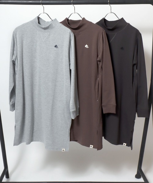 LOGOS(ロゴス)の「2026AW LOGOS/ロゴス ドロップショルダー スウェット ミニ裏毛 ワンポイントロゴ モックネックチュニック(チュニック・レディース・スミクロ/ブラウン/グレー・L/M/LL)」の20枚目の写真