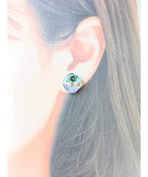 tone(トーン)の「【sawa】2色ピアス(MA)(ピアス(両耳用)・レディース・ブルー系その他・FREE)」の4枚目の写真