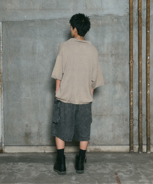 ILL'S(イルズ)の「ピグメント加工 ヴィンテージライク ワンポイント刺繍 スキッパーニット ユニセックス(ニット/セーター・メンズ・チャコールグレー/イエロー/ベージュ・L/M)」の21枚目の写真
