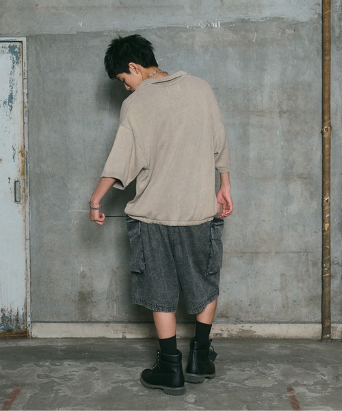 ILL'S(イルズ)の「ピグメント加工 ヴィンテージライク ワンポイント刺繍 スキッパーニット ユニセックス(ニット/セーター・メンズ・チャコールグレー/イエロー/ベージュ・L/M)」の22枚目の写真