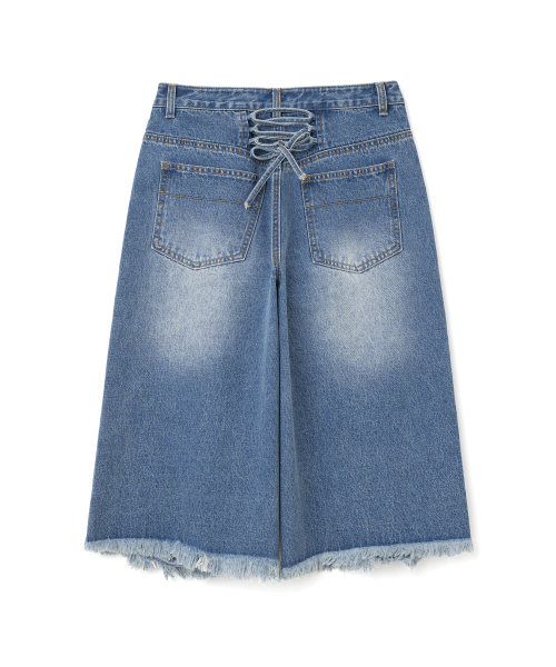 MILLO WOMEN（ミロウーマン）の「ディストレスドデニムバミューダパンツ [ミッドブルー]（その他パンツ・レディース・その他・SMALL/MEDIUM）」の4枚目の写真