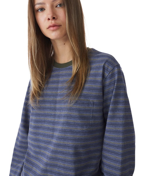 SUNLOVE(サンラブ)の「Dash Stripe LS Tee(Tシャツ/カットソー・レディース・ベージュ/ライトブルー/ネイビー・S/M/L)」の3枚目の写真