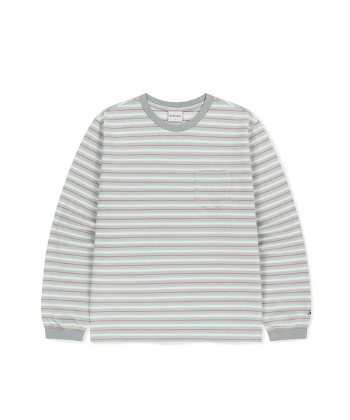 SUNLOVE(サンラブ)の「Dash Stripe LS Tee(Tシャツ/カットソー・レディース・ベージュ/ライトブルー/ネイビー・S/M/L)」の1枚目の写真