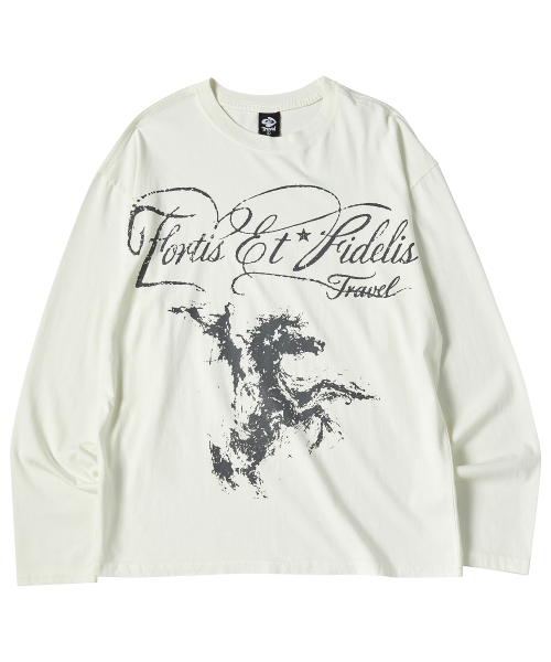 TRAVEL(トラベル)の「フォーティスホースピグメントロングスリーブクリーム(Tシャツ/カットソー・メンズ・その他・SMALL/MEDIUM/LARGE)」の2枚目の写真
