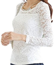 花柄総レース 美ライントップス