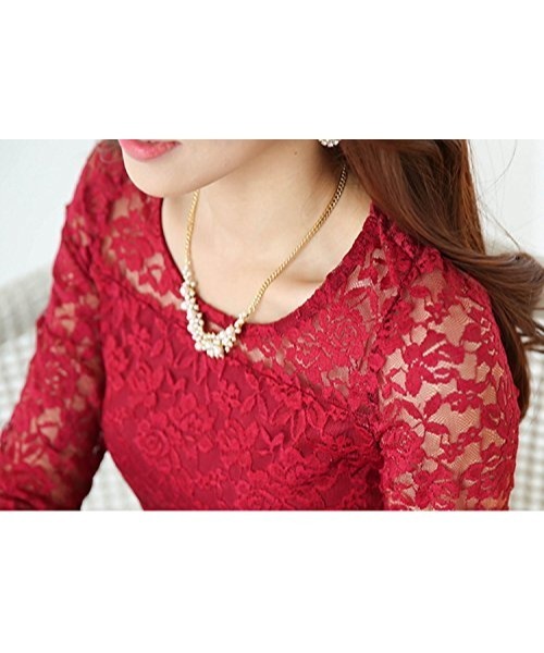 Sleeping Sheep(スリーピングシープ)の「花柄総レース 美ライントップス(Tシャツ/カットソー・レディース・ホワイト/ワインレッド・M/XL/L/XXL)」の5枚目の写真