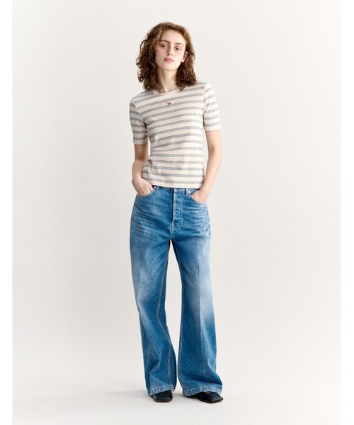 Maison Kitsune(メゾンキツネ)の「BABY FOX STRIPED FITTED TEE(Tシャツ/カットソー・レディース・ベージュ系その他・XS/XL/L/M/S)」の4枚目の写真
