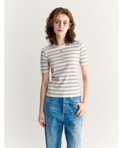 Maison Kitsune(メゾンキツネ)の「BABY FOX STRIPED FITTED TEE(Tシャツ/カットソー・レディース・ベージュ系その他・XS/XL/L/M/S)」の6枚目の写真