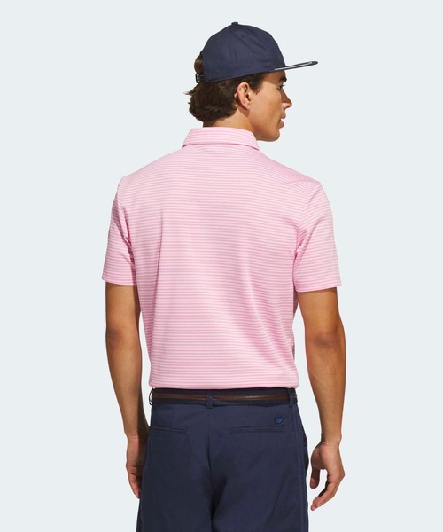 adidas(アディダス)の「オリジナルス ストライプ ピケ ポロシャツ【adidas Golf/アディダスゴルフ】(ポロシャツ・メンズ・ピンク系その他2・X-LARGE/SMALL/MEDIUM/LARGE/3XL/XX-LARGE)」の2枚目の写真