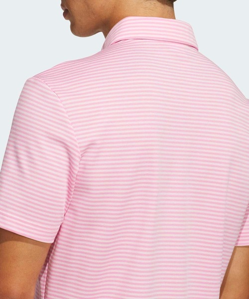 adidas(アディダス)の「オリジナルス ストライプ ピケ ポロシャツ【adidas Golf/アディダスゴルフ】(ポロシャツ・メンズ・ピンク系その他2・X-LARGE/SMALL/MEDIUM/LARGE/3XL/XX-LARGE)」の4枚目の写真