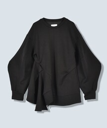 【OMMO(オーエムエムオー)】DOUBLE CURVE SLEEVE TOP/ダブルカーブスリーブトップス