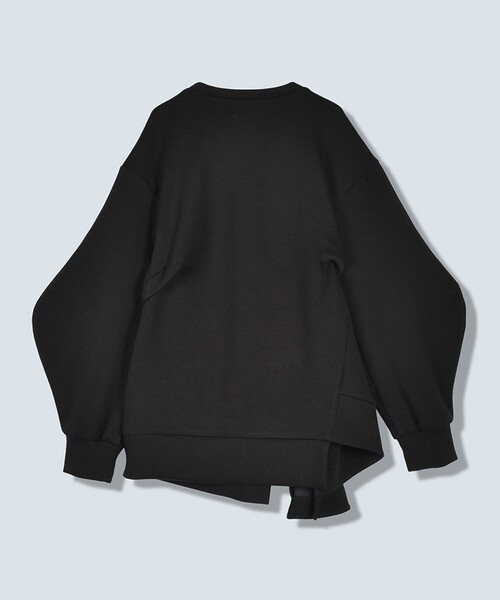 OMMO(オーエムエムオー)の「【OMMO(オーエムエムオー)】DOUBLE CURVE SLEEVE TOP/ダブルカーブスリーブトップス(Tシャツ/カットソー・レディース・ブラック/グレー・FREE)」の8枚目の写真
