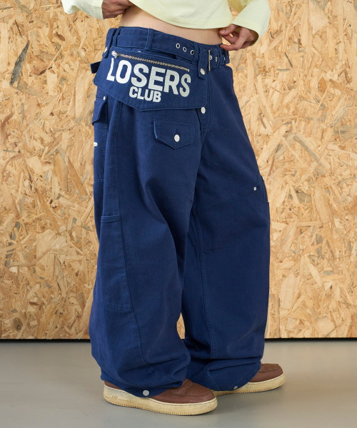 LOSERS CLUB(ルーザーズクラブ)の「LSC クロス ボタン ベルト バッグ ワイド コットン パンツ ネイビー(その他パンツ・レディース・その他・SMALL/MEDIUM/LARGE/X-LARGE)」の6枚目の写真