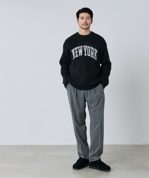 coca(coca)(コカ)の「ヤク風ロゴニットトップス(ニット/セーター・メンズ・ライトグレー/ブルー/ライトベージュ/ブラック・L/XL/M)」の6枚目の写真