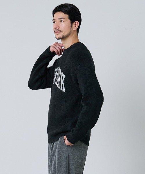 coca(coca)(コカ)の「ヤク風ロゴニットトップス(ニット/セーター・メンズ・ライトグレー/ブルー/ライトベージュ/ブラック・L/XL/M)」の7枚目の写真