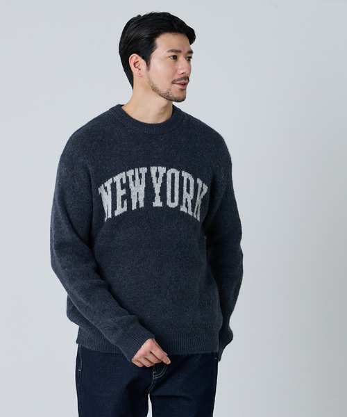 coca(coca)(コカ)の「ヤク風ロゴニットトップス(ニット/セーター・メンズ・ライトグレー/ブルー/ライトベージュ/ブラック・L/XL/M)」の14枚目の写真