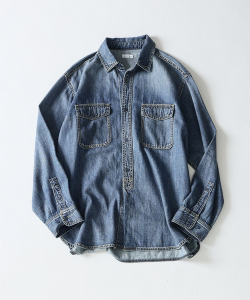 B.C STOCK(ベーセーストック)の「RELAX DENIM SHIRTS(シャツ/ブラウス・メンズ・コバルトブルー/サックスブルー・LARGE/MEDIUM)」の1枚目の写真