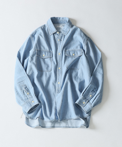 B.C STOCK(ベーセーストック)の「RELAX DENIM SHIRTS(シャツ/ブラウス・メンズ・コバルトブルー/サックスブルー・LARGE/MEDIUM)」の2枚目の写真