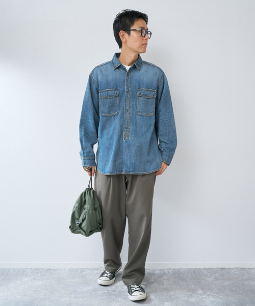 B.C STOCK(ベーセーストック)の「RELAX DENIM SHIRTS(シャツ/ブラウス・メンズ・コバルトブルー/サックスブルー・LARGE/MEDIUM)」の15枚目の写真