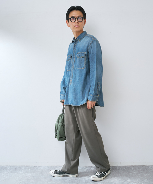 B.C STOCK(ベーセーストック)の「RELAX DENIM SHIRTS(シャツ/ブラウス・メンズ・コバルトブルー/サックスブルー・LARGE/MEDIUM)」の16枚目の写真