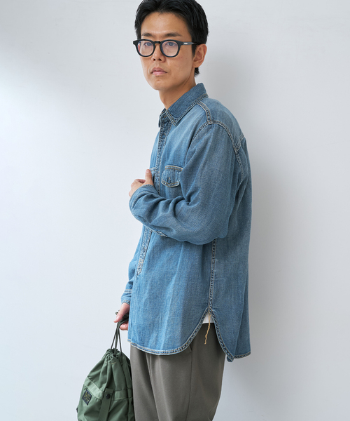 B.C STOCK(ベーセーストック)の「RELAX DENIM SHIRTS(シャツ/ブラウス・メンズ・コバルトブルー/サックスブルー・LARGE/MEDIUM)」の20枚目の写真
