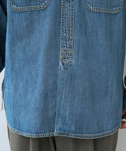 B.C STOCK(ベーセーストック)の「RELAX DENIM SHIRTS(シャツ/ブラウス・メンズ・コバルトブルー/サックスブルー・LARGE/MEDIUM)」の22枚目の写真