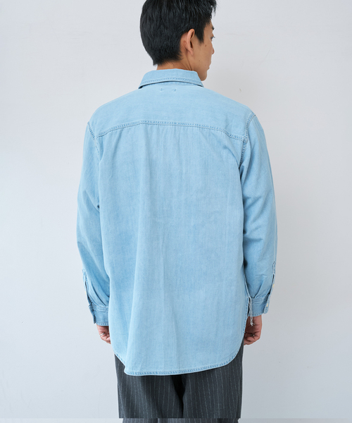 B.C STOCK(ベーセーストック)の「RELAX DENIM SHIRTS(シャツ/ブラウス・メンズ・コバルトブルー/サックスブルー・LARGE/MEDIUM)」の9枚目の写真