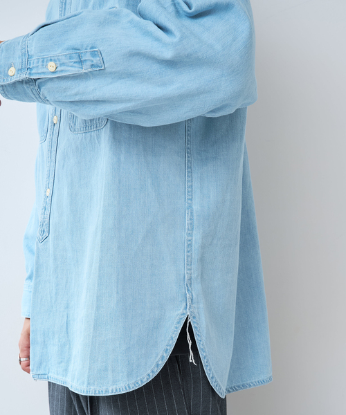 B.C STOCK(ベーセーストック)の「RELAX DENIM SHIRTS(シャツ/ブラウス・メンズ・コバルトブルー/サックスブルー・LARGE/MEDIUM)」の10枚目の写真