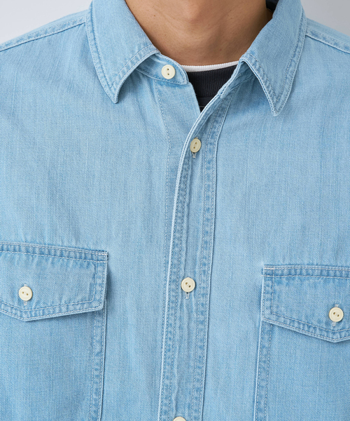 B.C STOCK(ベーセーストック)の「RELAX DENIM SHIRTS(シャツ/ブラウス・メンズ・コバルトブルー/サックスブルー・LARGE/MEDIUM)」の11枚目の写真