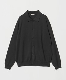 コットン カシミヤ ニット ポロカラー ジャケット ウォッシャブル