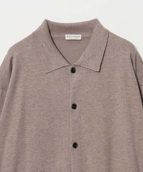 BEAUTY&YOUTH UNITED ARROWS(ビューティーアンドユースユナイテッドアローズ)の「コットン カシミヤ ニット ポロカラー ジャケット ウォッシャブル(カーディガン/ボレロ・メンズ・ブラック/ベージュ・L/M/XL/S)」の4枚目の写真