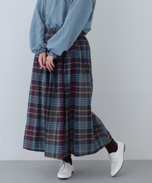 26AW マドラスチェックタック入りギャザースカート